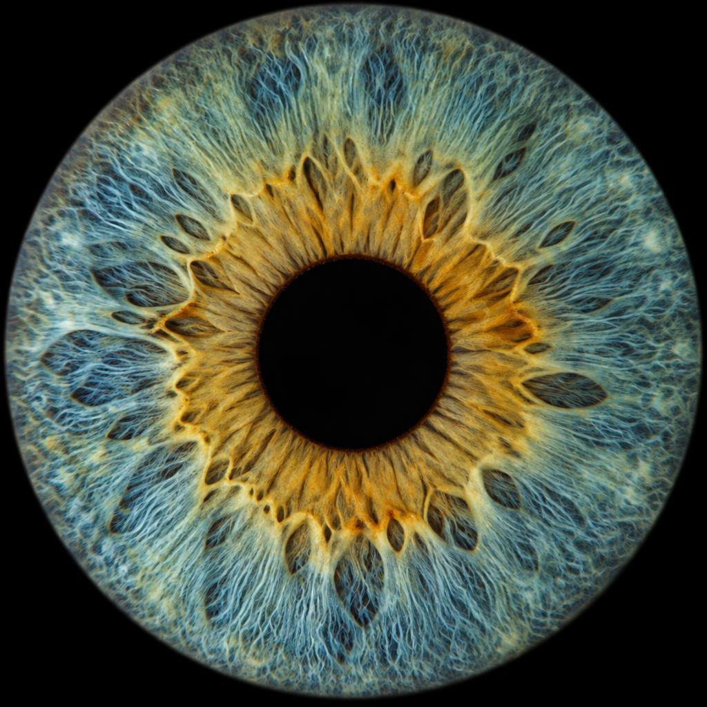 Macro photograph of a human iris